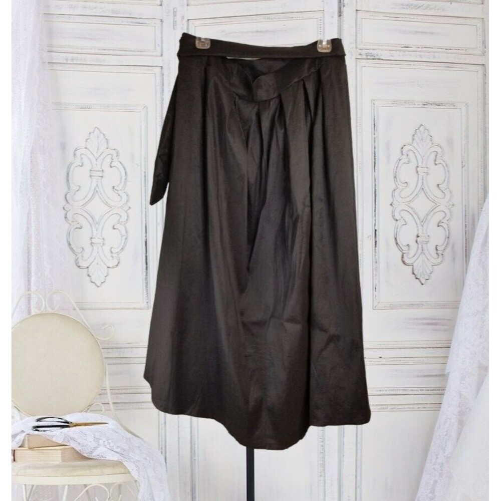 Ashley Stewart Women's Skirt Taffeta Black Side Zip Full Skirt Boutique Size 24